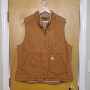 Carhartt Duck Canvas Sherpa Lined Vest NWOT